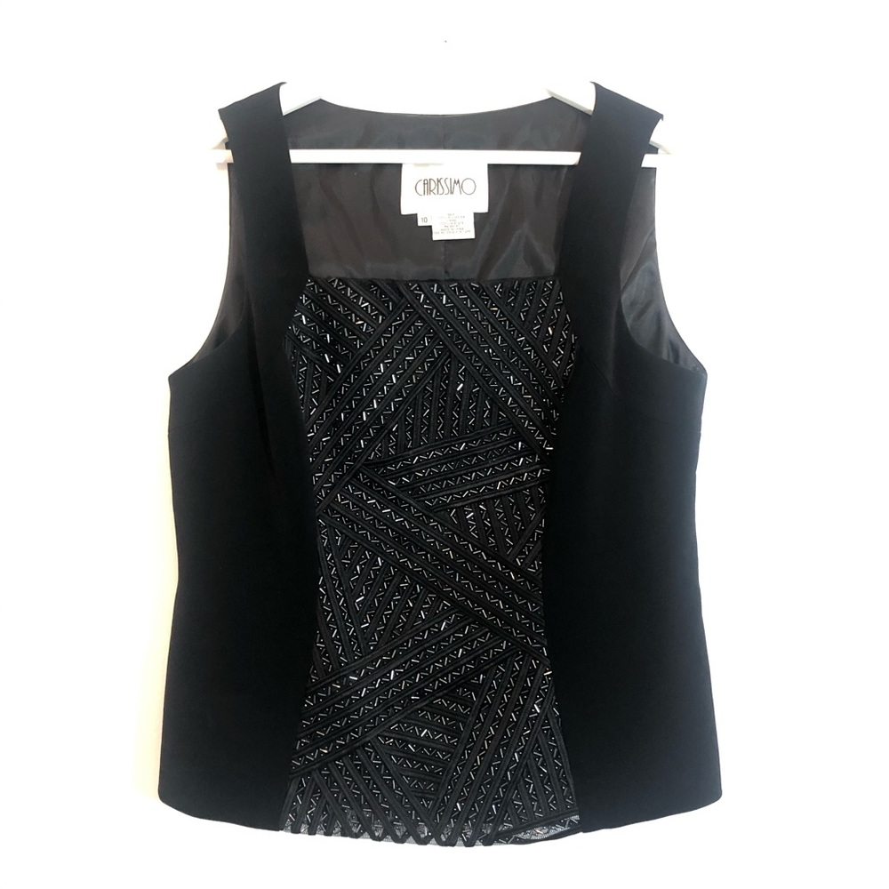 CARISSIMO Sleeveless Embroidered Top Size 10